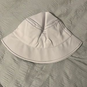 white bucket hat